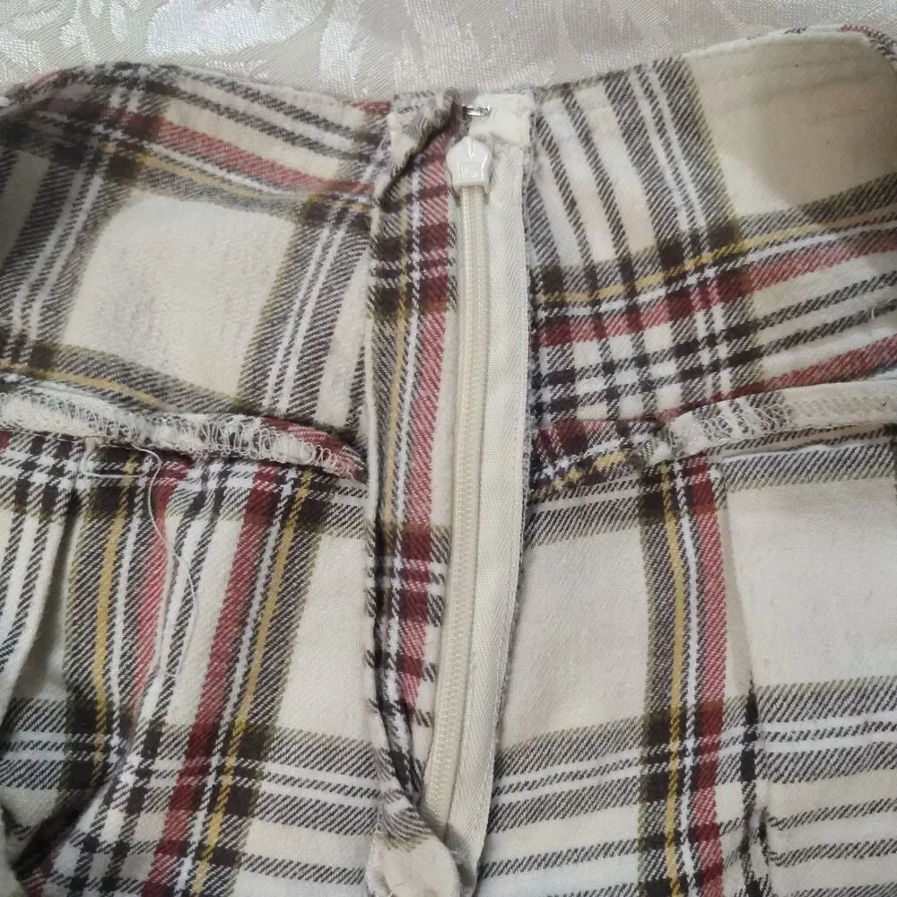Vintage Y2K Mudd Plaid Pleated Mini Skirt Lowrise Coquette Schoolgirl Size Large